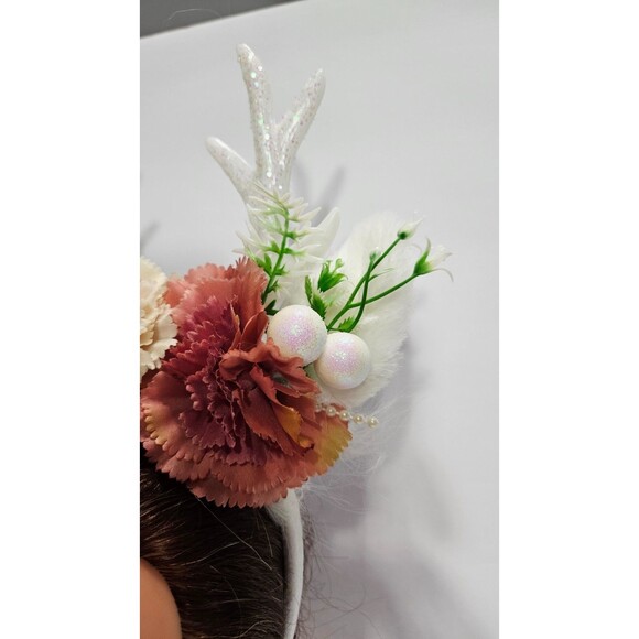 Handmade Light-Up Floral Antler Headband LED Deer Antlers Festival Costume NWOT - Picture 9 of 15
